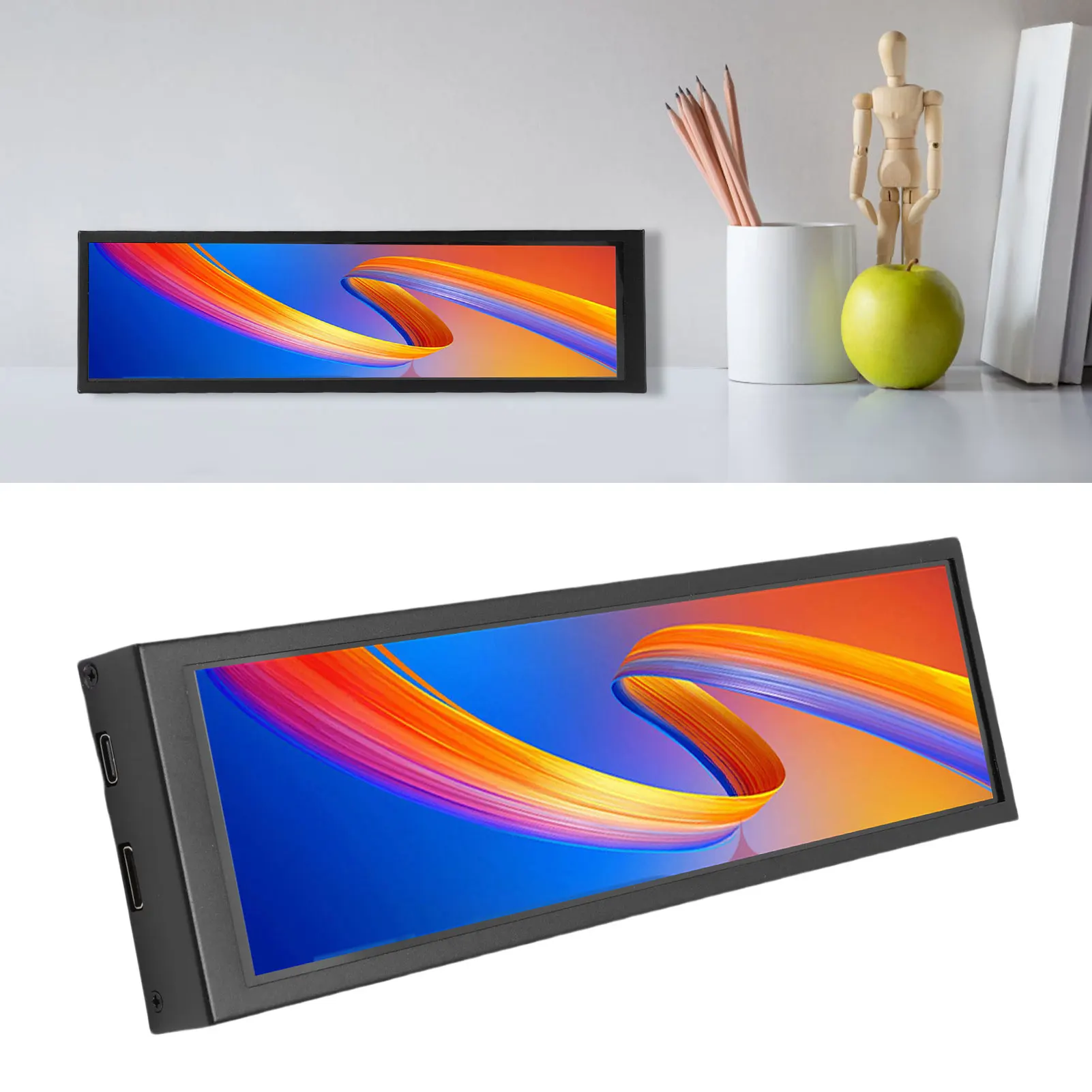 

8.8 Inch PC Temperature Display 1920x480 Computer Temp Display 178 Degree Wide View Dynamic Theme Support Capacitive