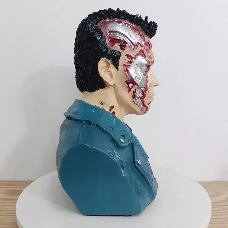 

24cm 1:4 Bust Arnold Schwarzenegger Terminator T800 figure resin statue Battle Damage desktop model ornaments decor Collection