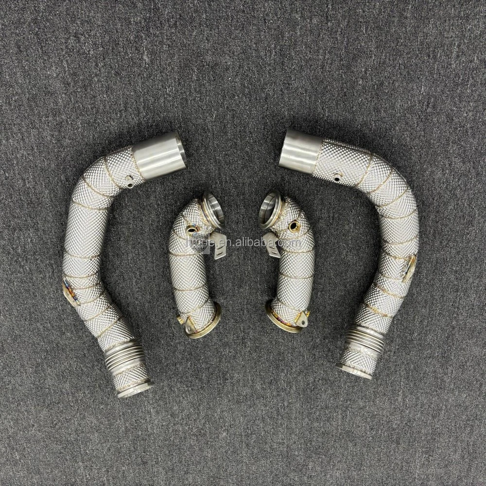 Fabrikneues Hochleistungs-Turbo-Downpipe für M5 F90 4.4T 2018-2023, Edelstahl 304, hochglanzpoliert, Hochleistungs-Auspuff – Detail 5