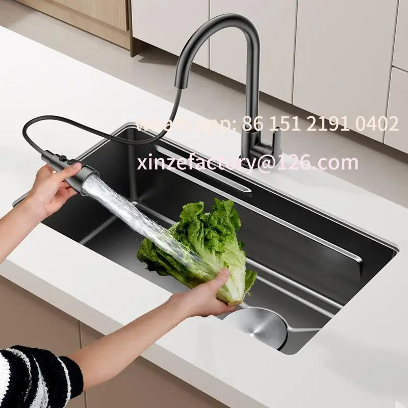 

Настраиваемая раковина, большой молоток с одной канавкой, утолщенная нержавеющая сталь SUS304, бытовая кухонная раковина под столешницей, средняя