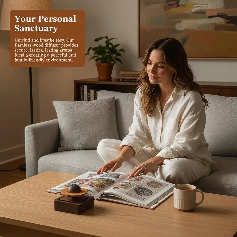1PCS Unique Planet Wooden Design Essential Oil Diffuser for a Harmonious and Tranquil Living Space