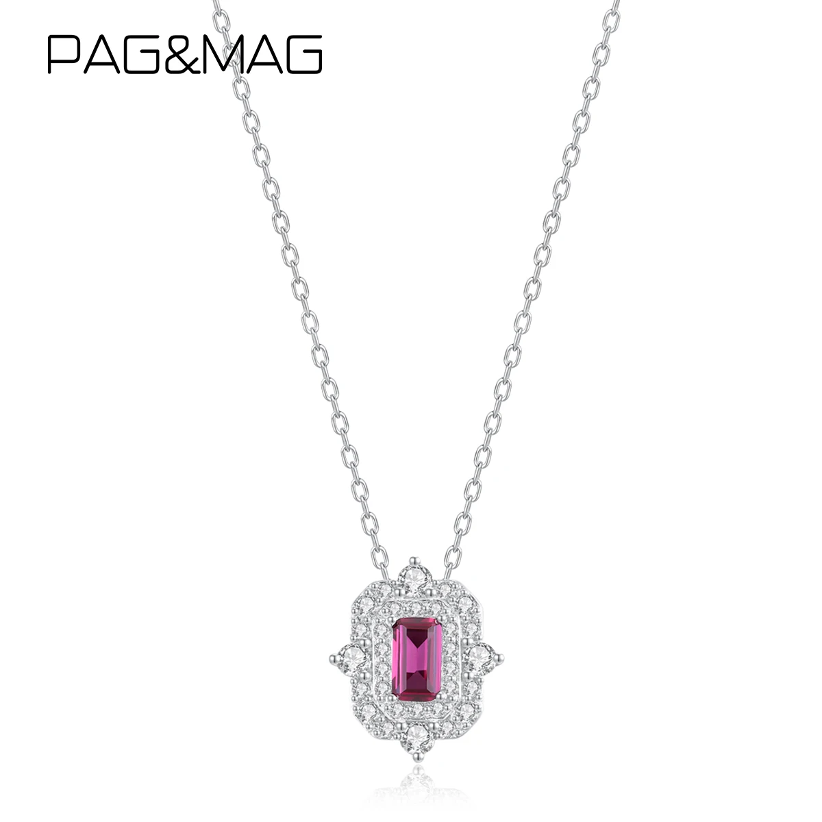 

PAG&MAG S925 Vintage Red Gemstone Drop Necklaces Classic Temperament Exquisite Jewelry for Women Bridal Wedding Accessories Gift
