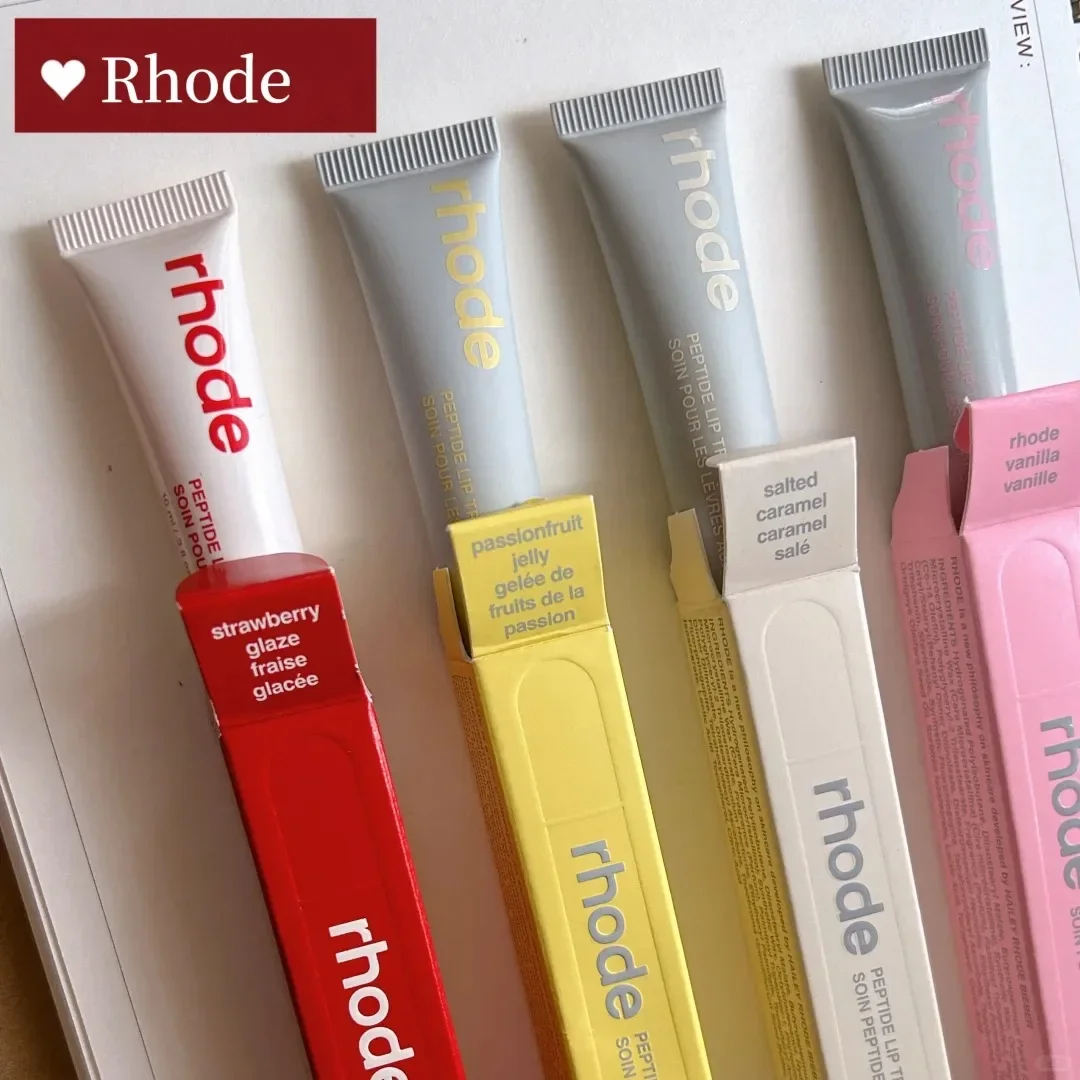 Rhode Lip Balm Gloss Long-lasting Moisturizing Liquid Lipstick Ribbon Salty Tan Short Cake Unscented Transparent Lip Glaze Case