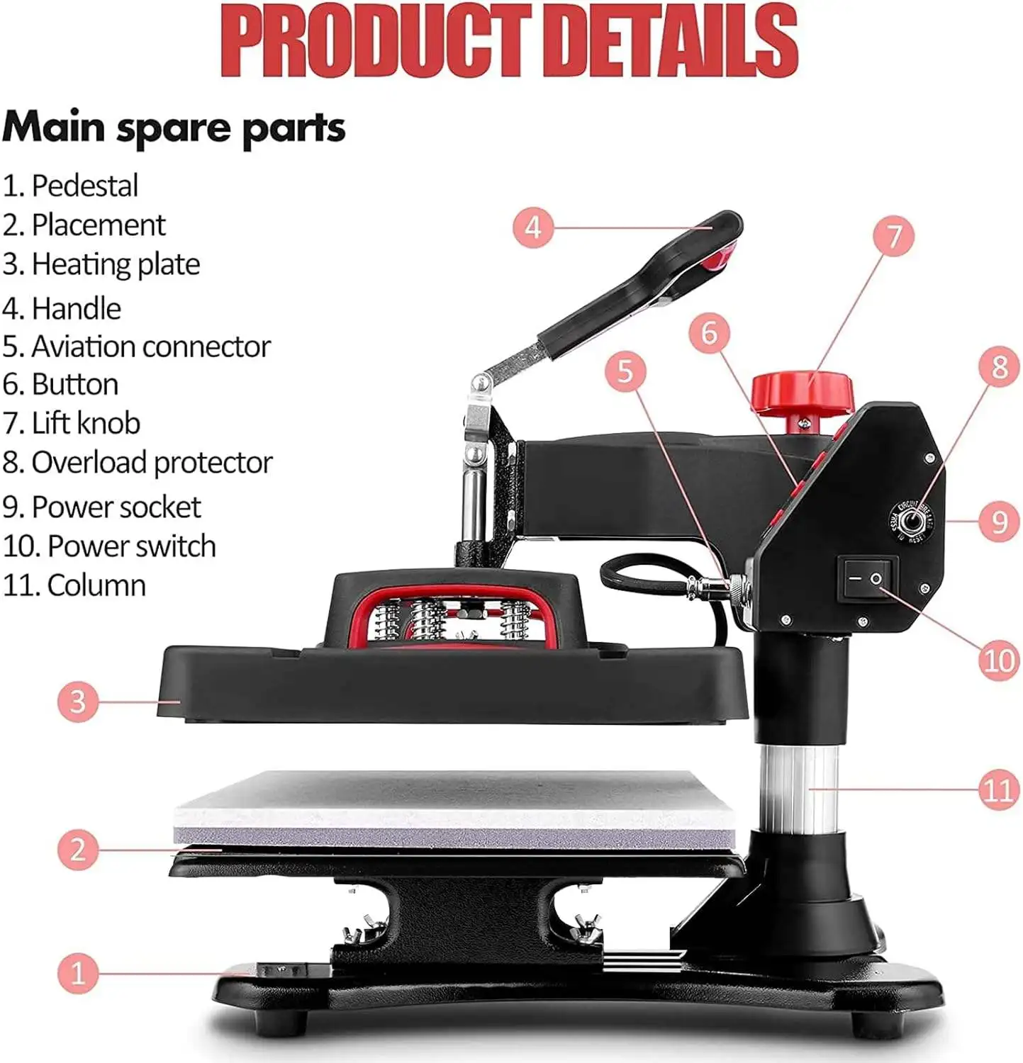YMX2 Newest 8 in 1  Digital Combo Swing Arm Laminated Multi-function  Thermal Sublimation Transfer  Heat Press  Machine