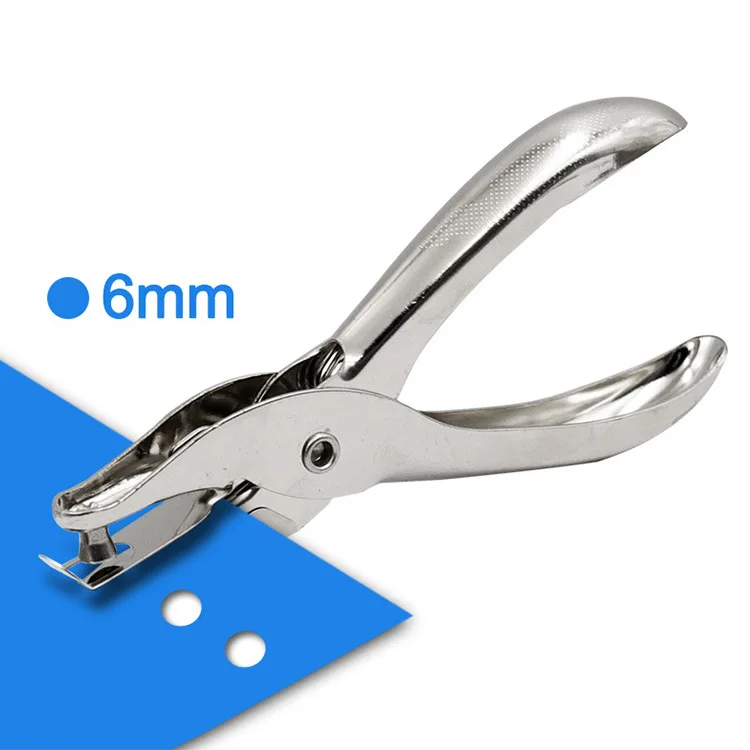 1 stücke 3mm/6mm Mini Edelstahl Punch Einzigen Loch Stanzen Zangen Hand Drücken Zangen Bindung Ticket überprüfen Punch – Detail 4
