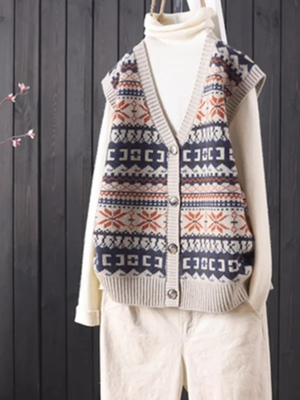 

Loose Knitted V-Ne Vest Cardigan Women's Spring 2026 New Sle Soft Versatile Svel Button-Up Sweater Vest Commute Sle
