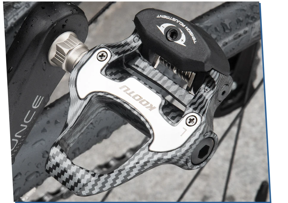 Pedales automáticos para bicicleta de carretera, pedales con clip de carbono con rodamientos sellados, funciona con peda
