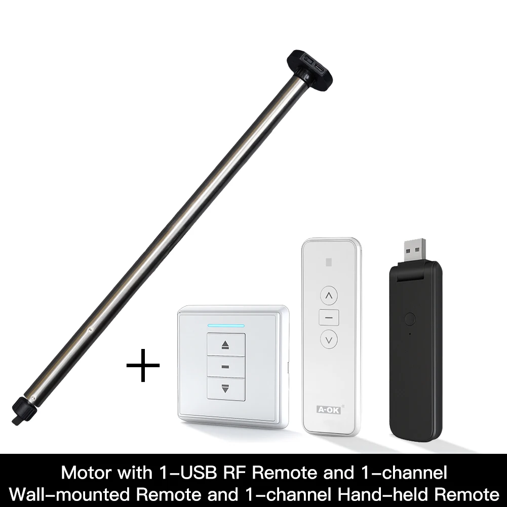 Neuer automatischer AM15-Rohr-Rollo-Motor für 17/25 mm Rohr, motorisierter elektrischer Blindschirm, RF433-Fernbedienung für 25-mm-Rohr