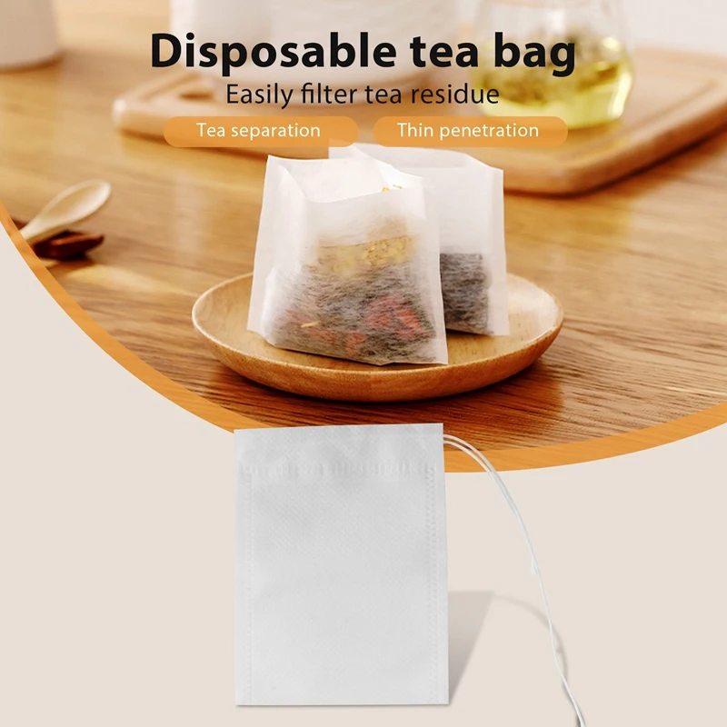 400 Pcs Disposable Tea Filter Bags Empty Cotton Drawstring Seal Filter Tea Bags For Loose Leaf Teal(3.54 X 2.75 Inch)