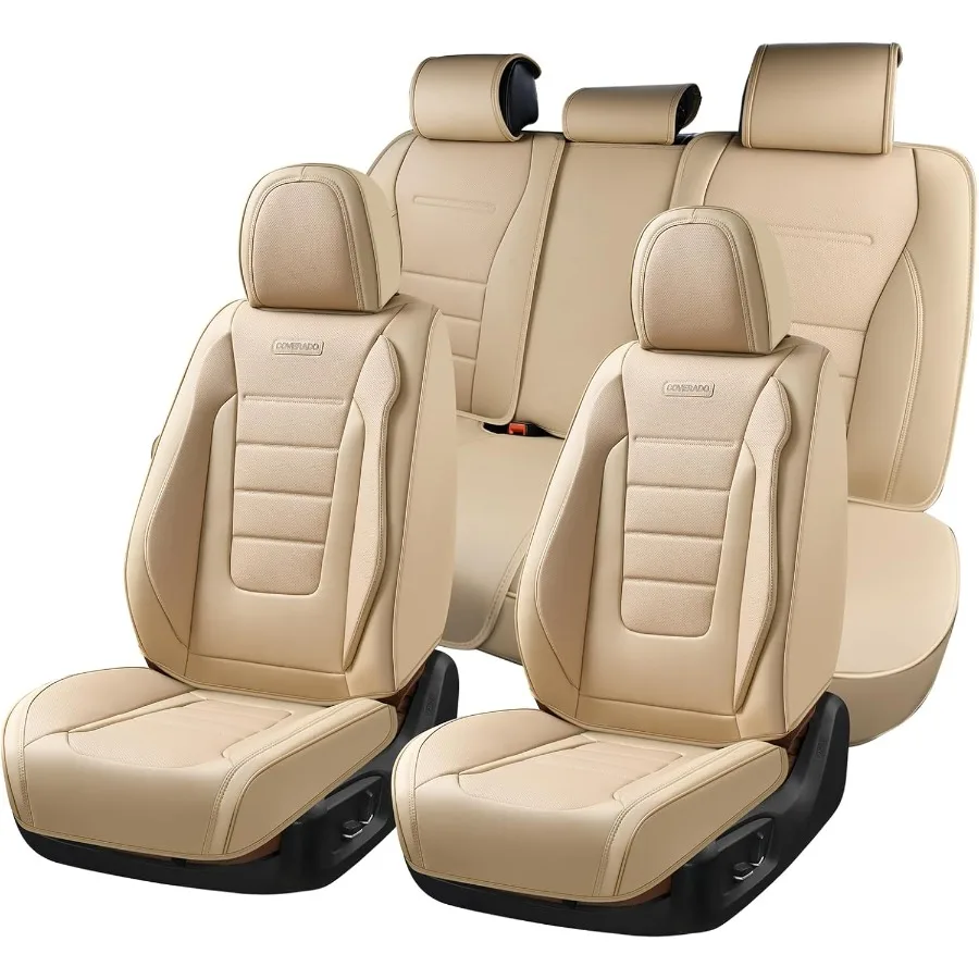 

Чехлы на передние и задние сиденья для автомобилей, кожаные чехлы на автомобильные сиденья из наппа, автомобильные чехлы на сиденья для грузовиков, 5-местные, водонепроницаемые, автокресла