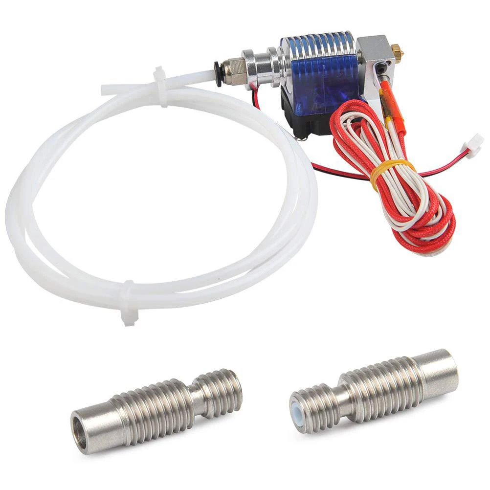

-WSFS All Metal J Style Head Hotend Full Kit With 5 Pcs Extruder Print Head + 5 Pcs Nozzle Throat For E3D V6 Makerbo
