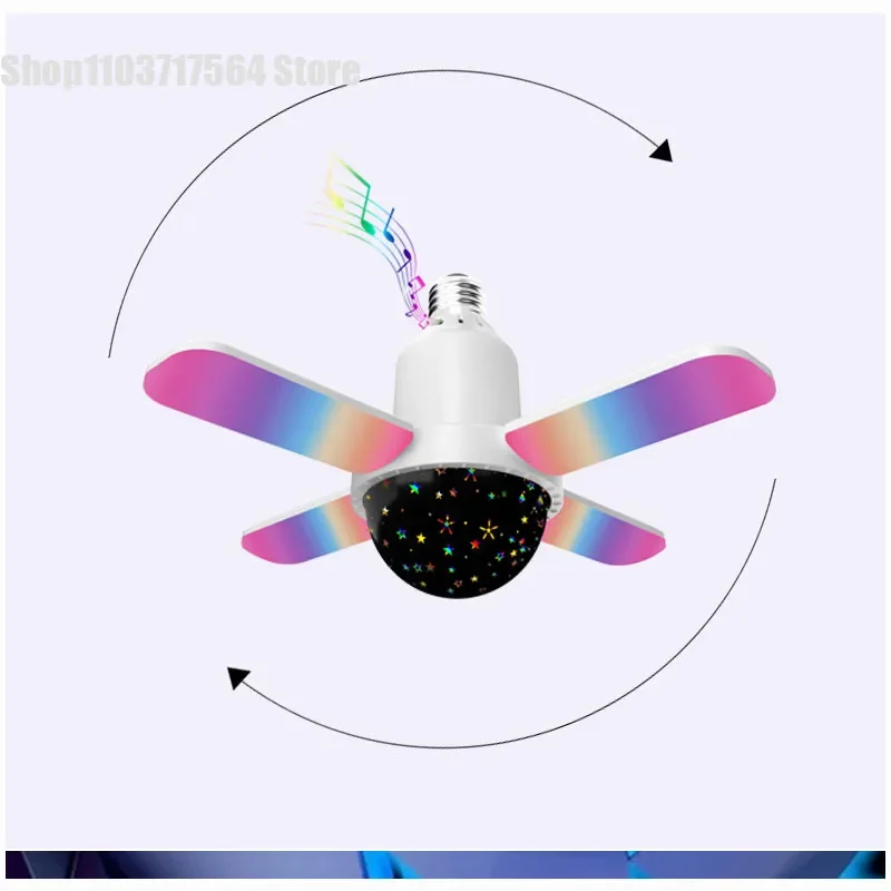 Mini four-leaf Bluetooth starry sky light Household indoor wireless Bluetooth plus white light colorful stage music atmosphere l