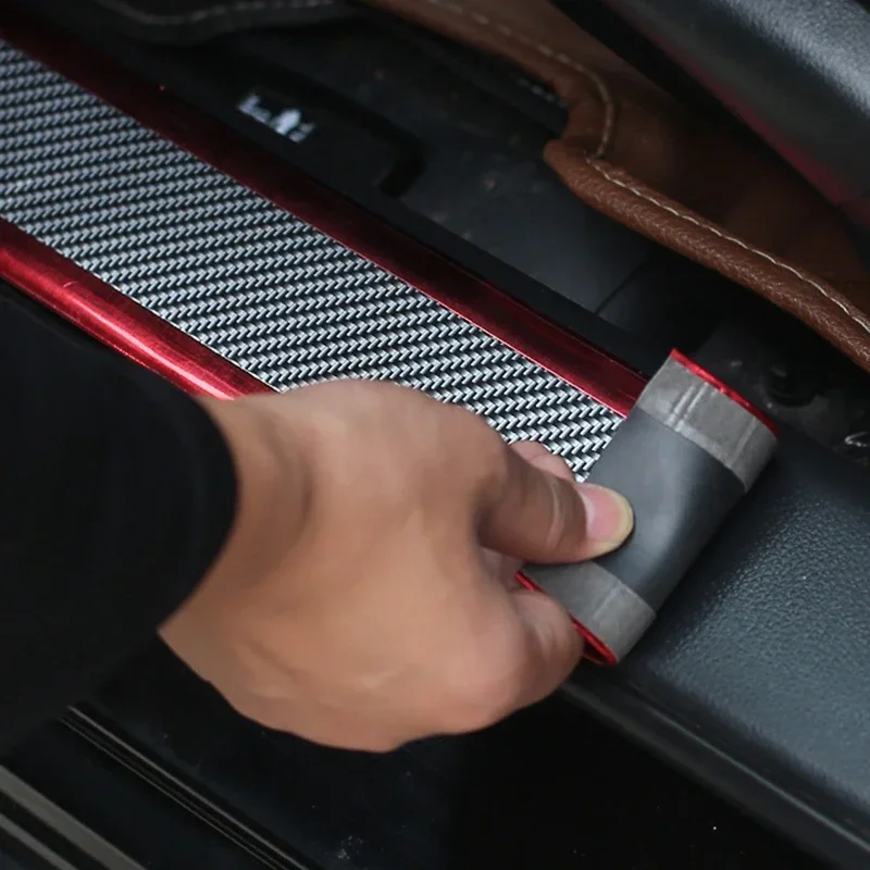 Углеродное волокно, защита от царапин, наклейки на пороги автомобиля, защитная резиновая полоса, универсальная защита двери автомобиля, Стайлинг автомобиля 3/5/7 см Углеродное волокно, защита от царапин, наклейки на пороги автомобиля, защитная резиновая полоса, универсальная защита двери автомобиля, Стайлинг автомобиля 3/5/7 см