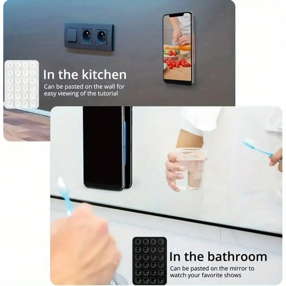 10 empuñaduras flexibles para teléfono: succión confiable para todos los iPhone Android, mango adhesivo con soporte para espejo