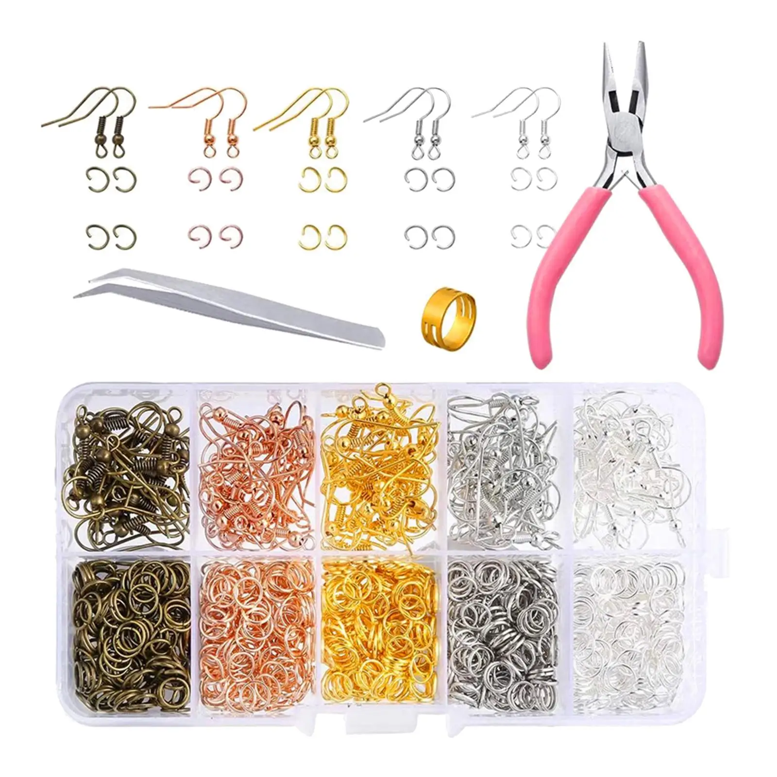 

Assorted Earring Hooks Set with Open Jump Rings - 125 Pieces