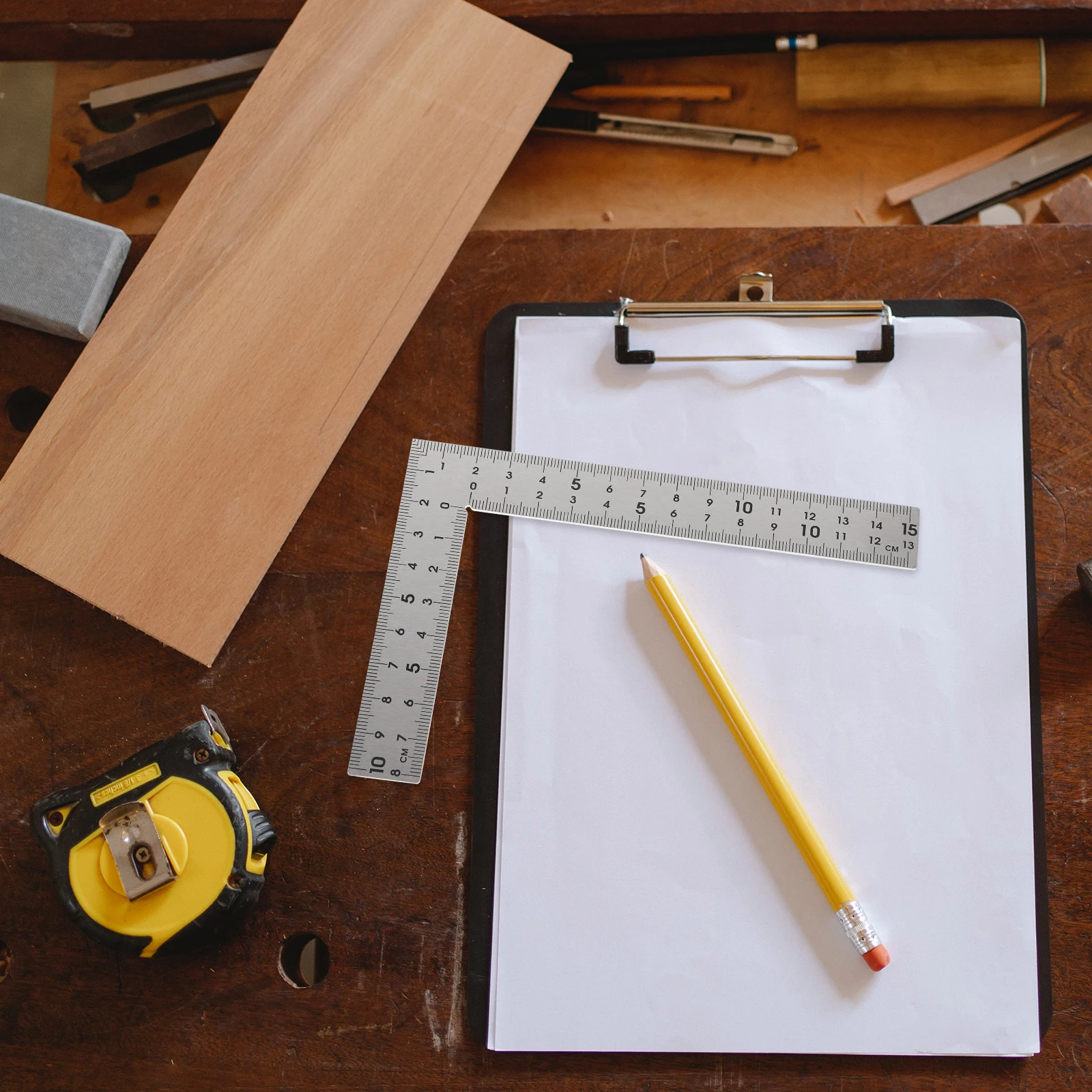 

1pcs Stainless Steel Right Angle Ruler Wood Square Carpenters Tools Thicken Construction Woodworking Size Measure L Shaped Ruler