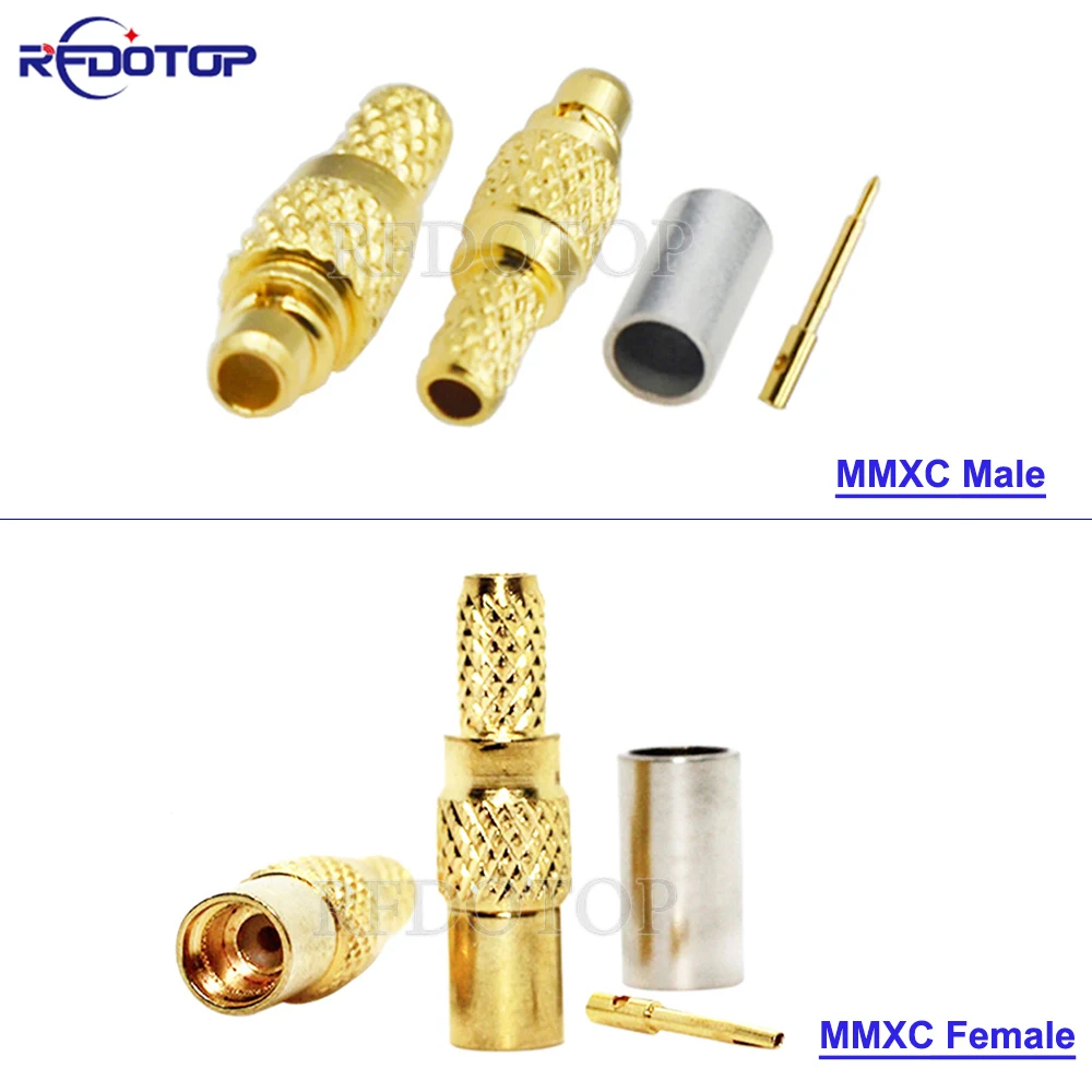 10PCS/Lot MMCX Male/Female Straight Crimp 50ohm MMCX-1.5 Type RF Connector for RG174 RG178 RG179 RG316 LMR100 Cables