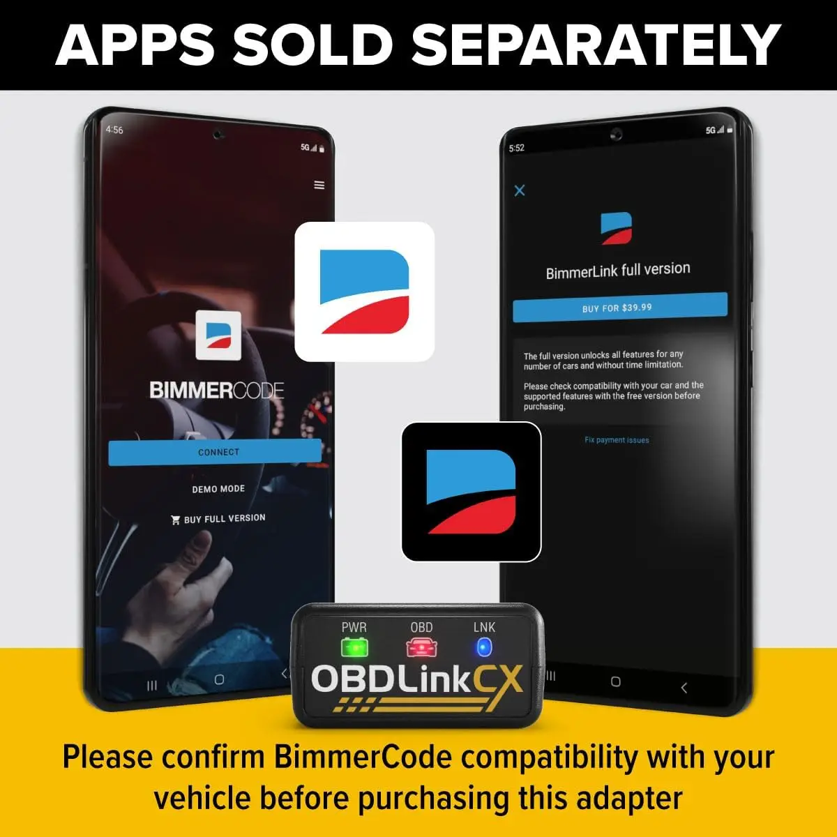 CX BimmerCode Bluetooth 5.0 Obd-II ماسح ضوئي تشخيصي لسيارات BMW وأداة إصلاح صغيرة متوافقة مع iOS وAndroid فحص صحة السيارة
