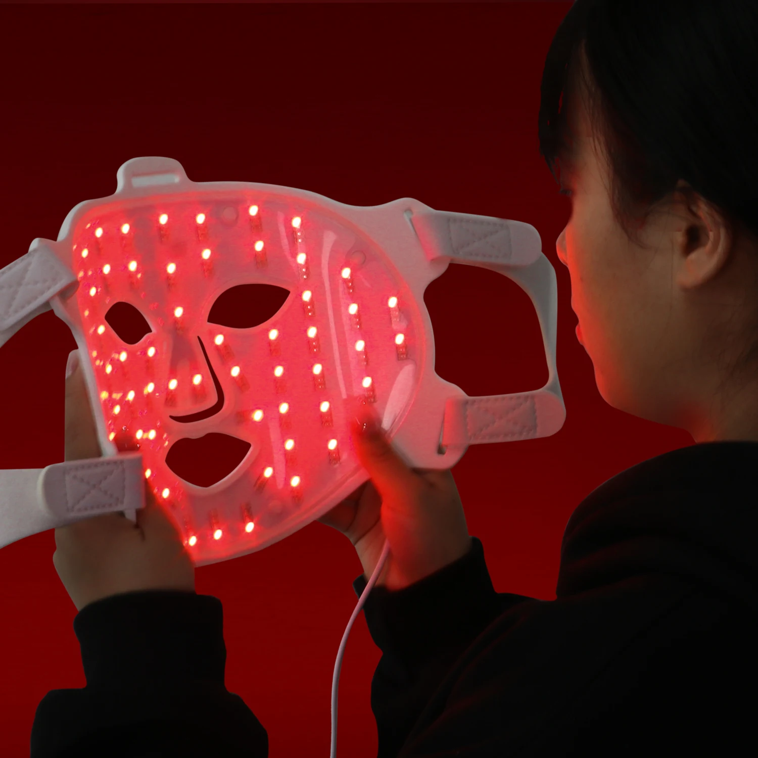 Led Face Mask Light Therapy With 450Nm 590Nm 630Nm & 850Nm Wavelength Latest Model Led Red Light Facial Beauty Mask