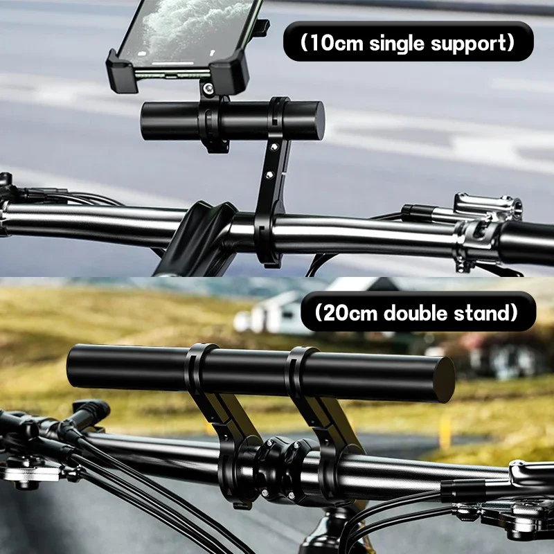 Bicycle Handlebar Extended Bracket Aluminum Alloy Extender Rack Light Shelf Flashlight Mount Bar Computer Holder Bike Accessorie