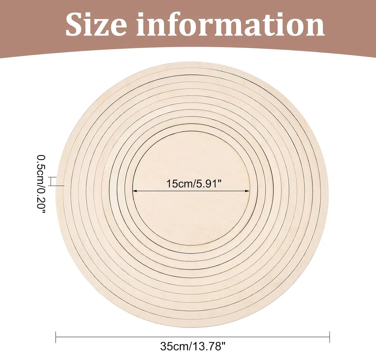 11Pcs Round Pottery Tools Wooden Concentric Geometric Figure Rail Set for DIY Ceramic Cutting and Printing Blank Modeling Mud