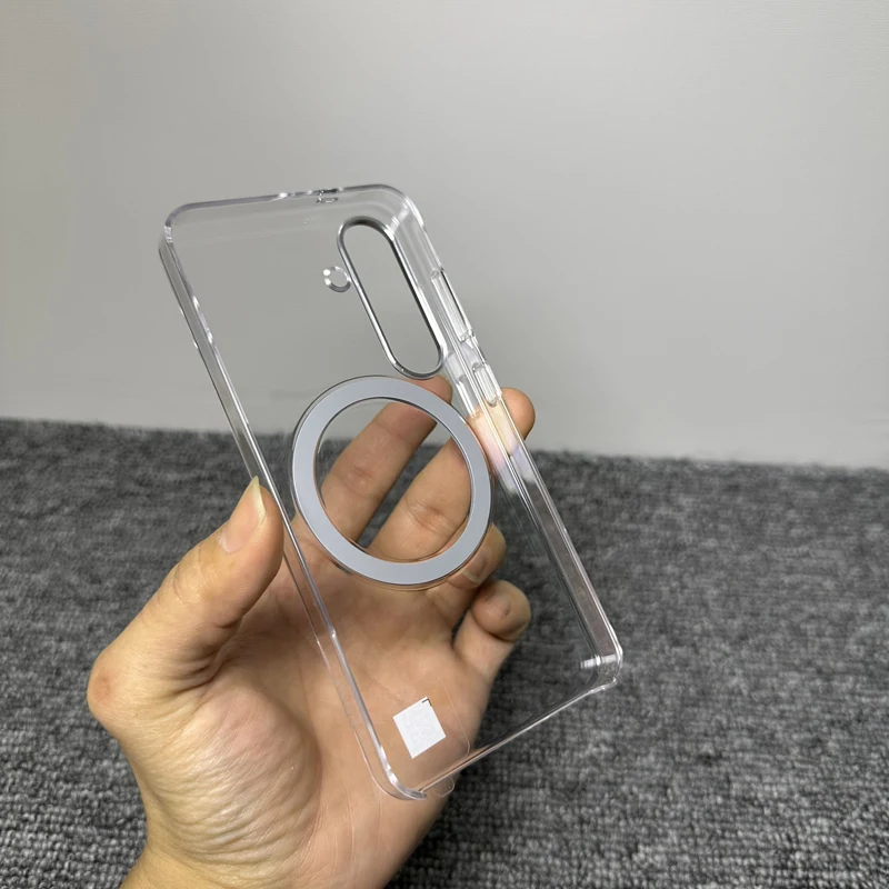 Oryginalne, przezroczyste, ultracienkie, magnetyczne etui na telefon do Samsung Galaxy S26, S25 Ultra, S25 – proste, przezroczyste, z funkcją bezprzewodowego ładowania, twarde. — zdjęcie produktu 4