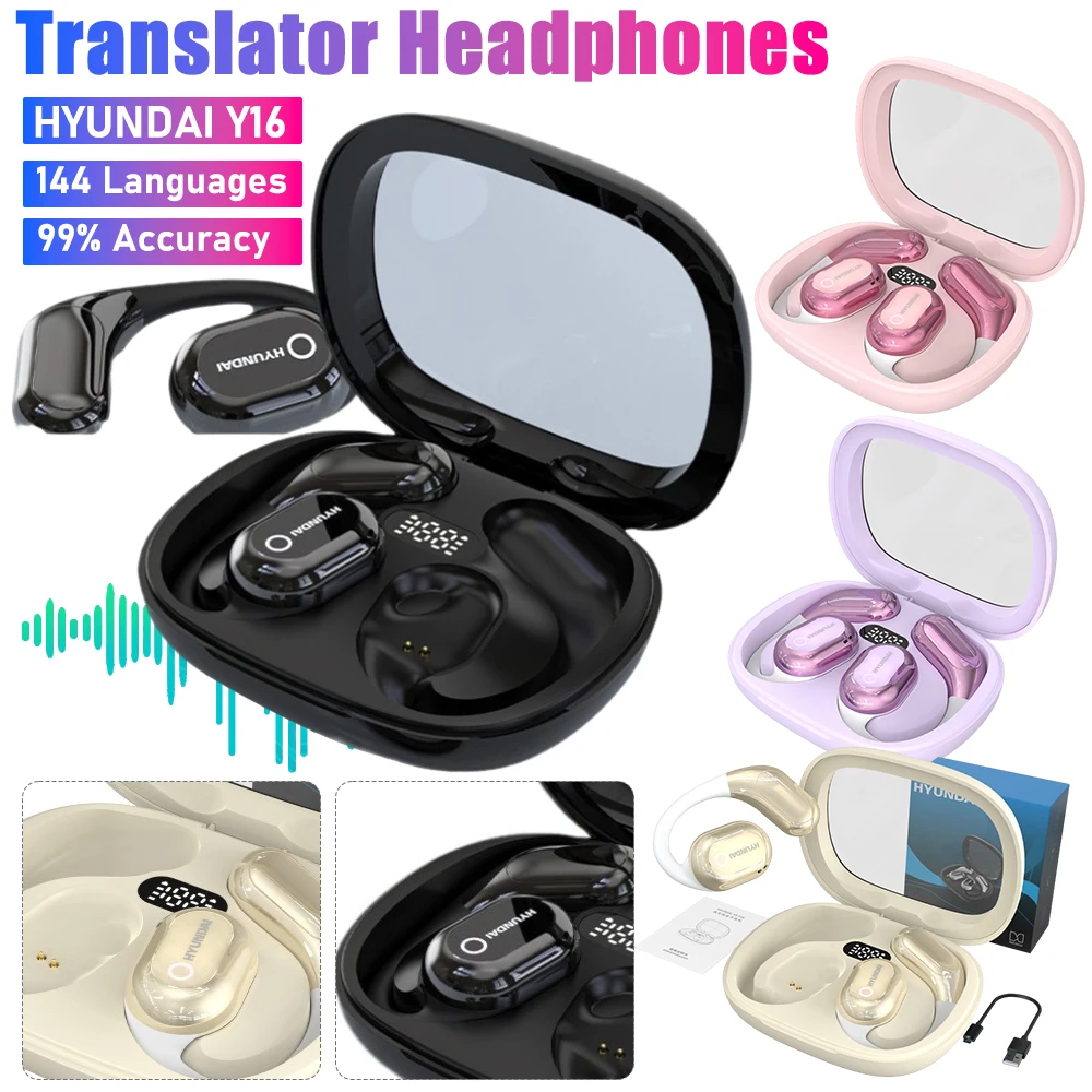 144 Languages AI Translator Earbuds Bluetooth-Compatible 5.4 Translator Device Translation Earbuds for Travel Business Learning