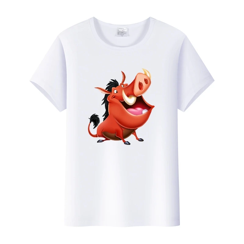 Blusas informales de verano para mujer, camisetas blancas para hombre, ropa para mujer de los años 90, camisetas de gran tamaño, camiseta gráfica del Rey León de dibujos animados de Disney