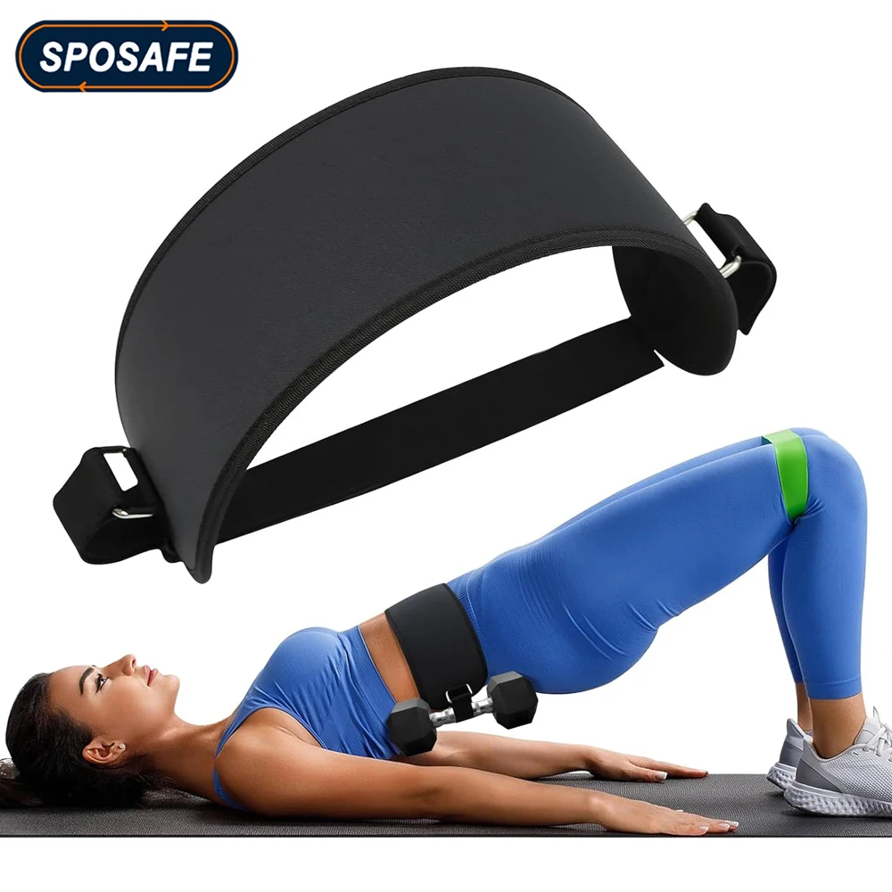 Exercise Hip Thrust Belt Glute Trainer, Adjustable Hip Thrust Belt for Dumbbells Booty Builder Men Women Home Workout Equipment