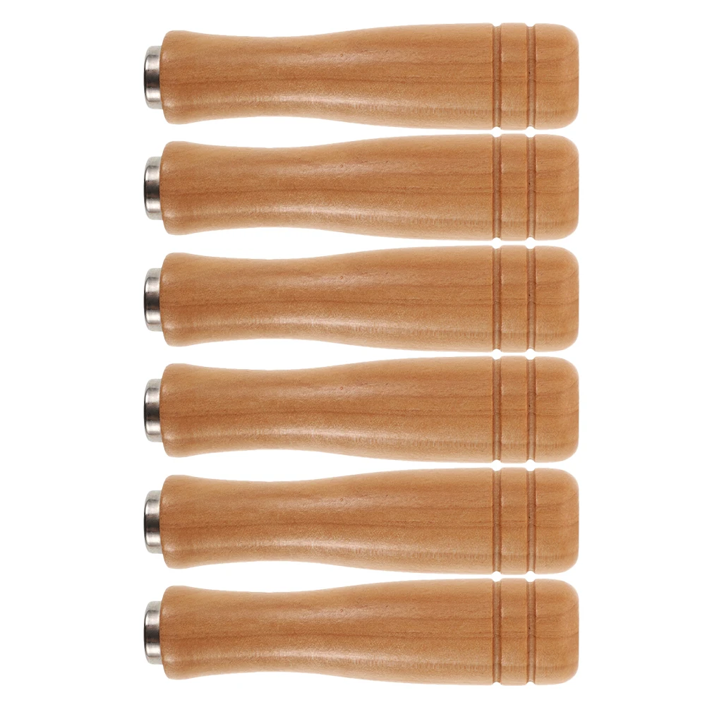 Manijas de archivo de madera, mango de escofina de repuesto ergonómico y resistente para carpintería, manualidades metalúrgicas, agarre cómodo, 6 uds.