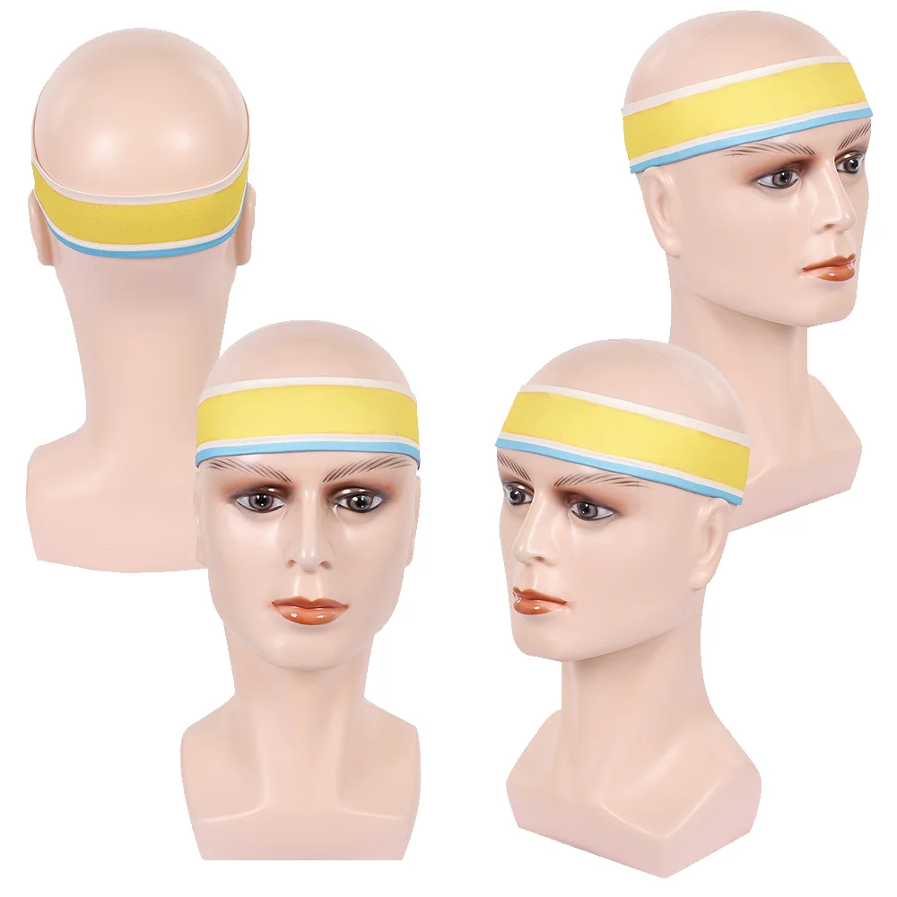 Raww Forgotten Cosplay Island Striped Elastic Sweat Headband Costume Accessory Halloween Carnival Sports Sweatband Head Wrap
