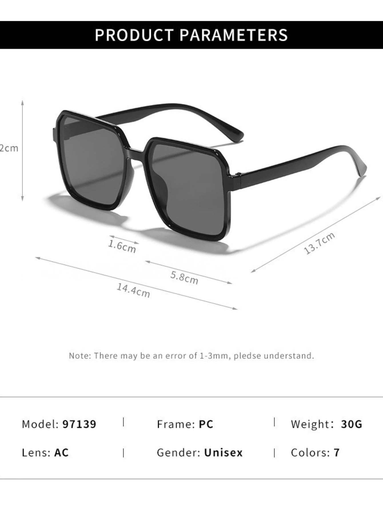 Vintage Oversize Square Sunglasses Women Luxury Brand Big Frame Men Sun Glasses Black Fashion Gradient Female Sunglasses
