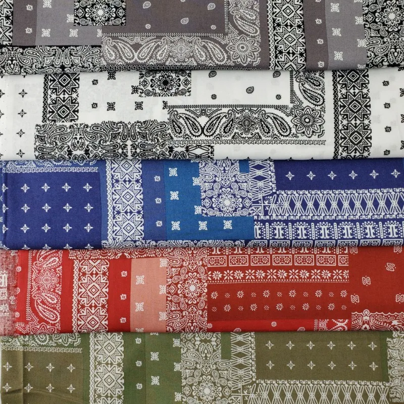 

40S хлопковая поплиновая ткань с принтом пейсли, бандана для рубашек, платьев, блузок, мягкий дышащий легкий модный текстильный материал
