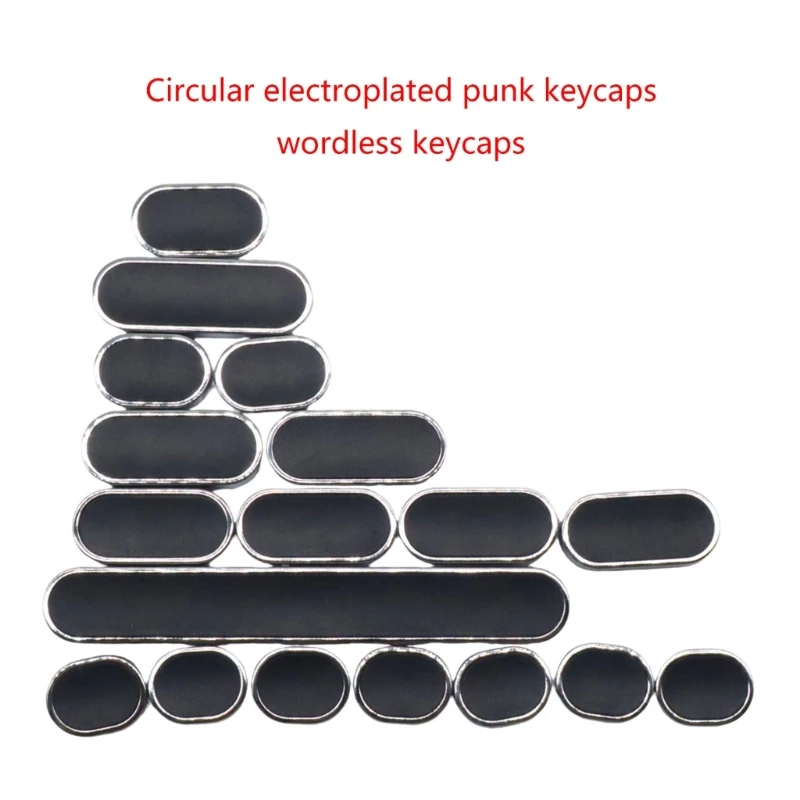 18Pcs Round Punk Keycap Set Personalize Mechanical Keyboards Key Caps Comfortable and Scientific Ergonomics Design Keycap