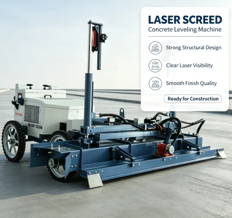 Vibratory Land Level Machine Automatic Concrete Screed Road Construction Laser Leveling Machine