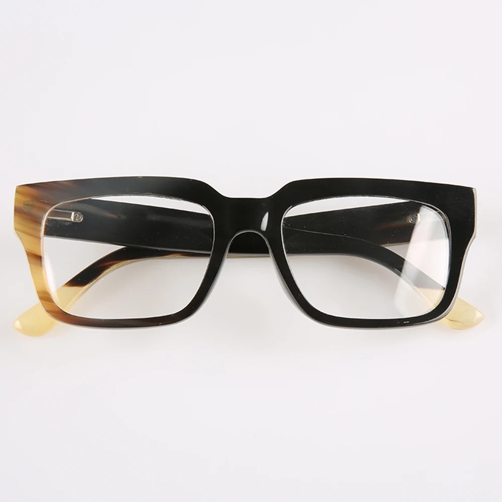 Man's Glasses Frames Square Retro Myopia Optical Lenses Eyeglasses Unique Vintage Handmade Horn Prescription Eyeglass Frames