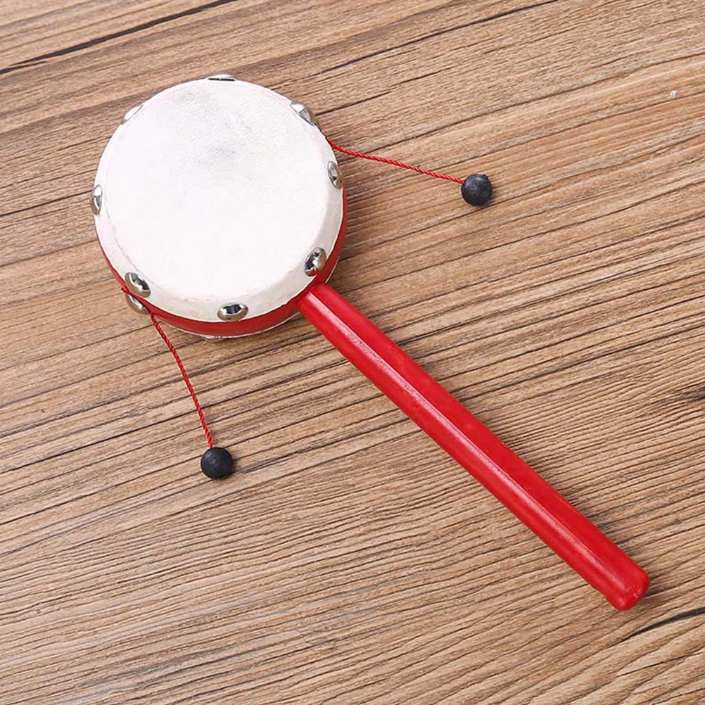 2 stuks rammelaar trommel schapenvacht handbel houten baby baby muziekinstrument stimuleert luisteren en handflexibiliteit ontwikkeling