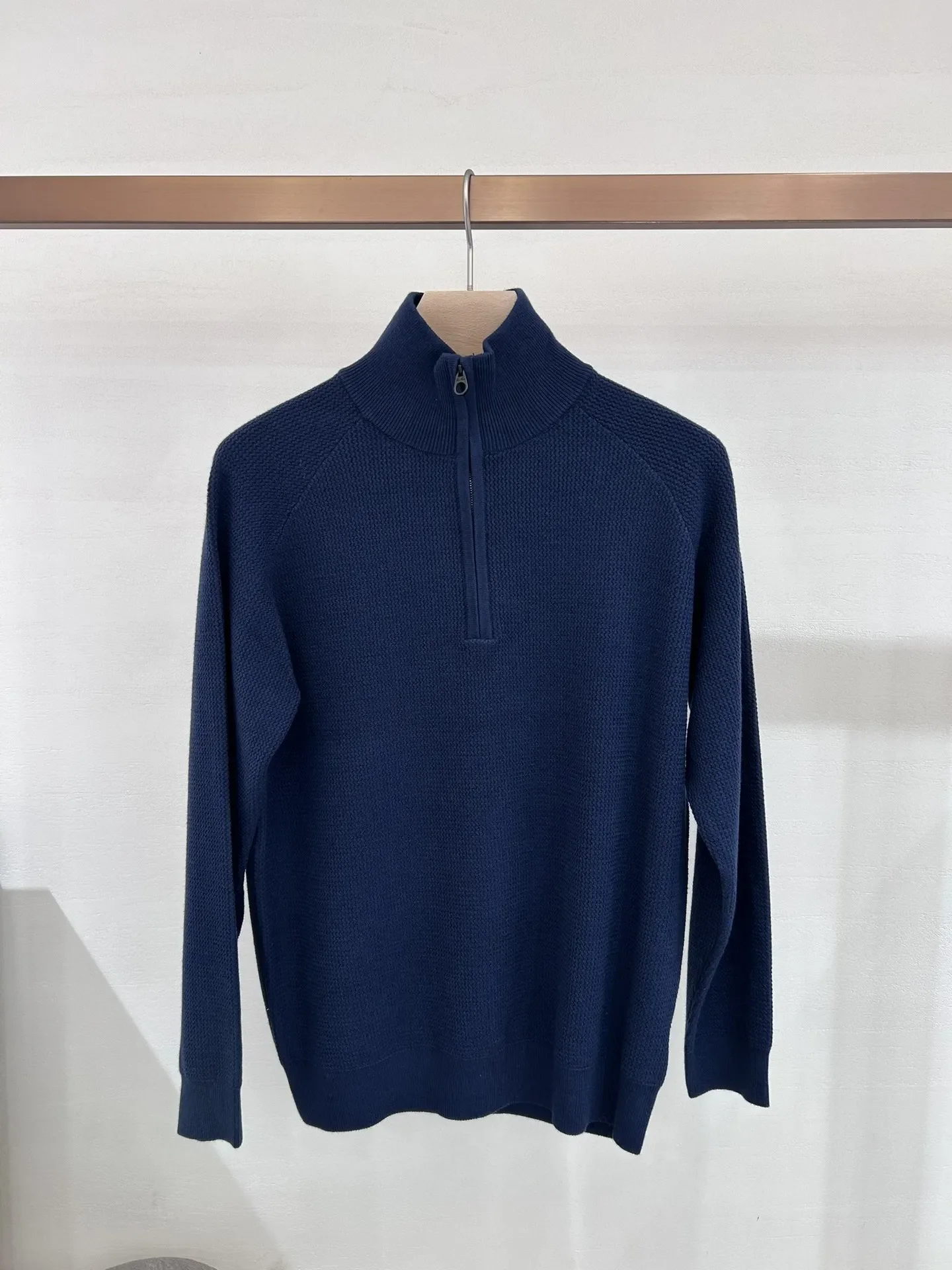 BILLIONAIRE SIJITONGDA Early Autumn Collar Cashmere Wool Blend Polo Sweater, Simple And Luxurious, Woven With, M-2XL