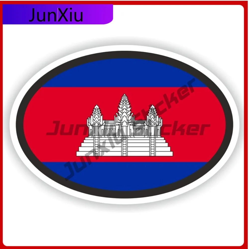 

Cambodia Oval Sticker With Flag Scratch Cover Vinyl Decals Rv Stickers Scratch Cover Sticker For Car Bumper Decals Suv Decoratio