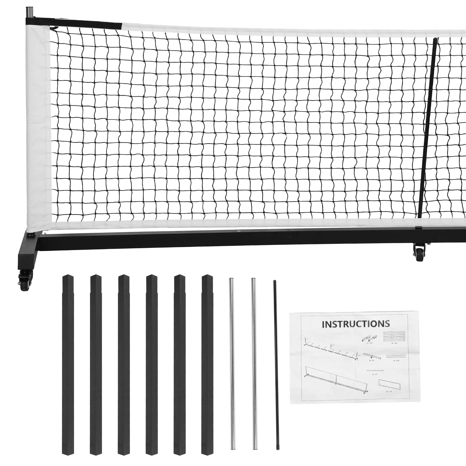 شبكة كرة المخلل شديدة التحمل خفيفة الوزن للاستخدام الخارجي، شبكة كرة البيسبول المحمولة القابلة للطي للفناء الخلفي لممر التنس #6