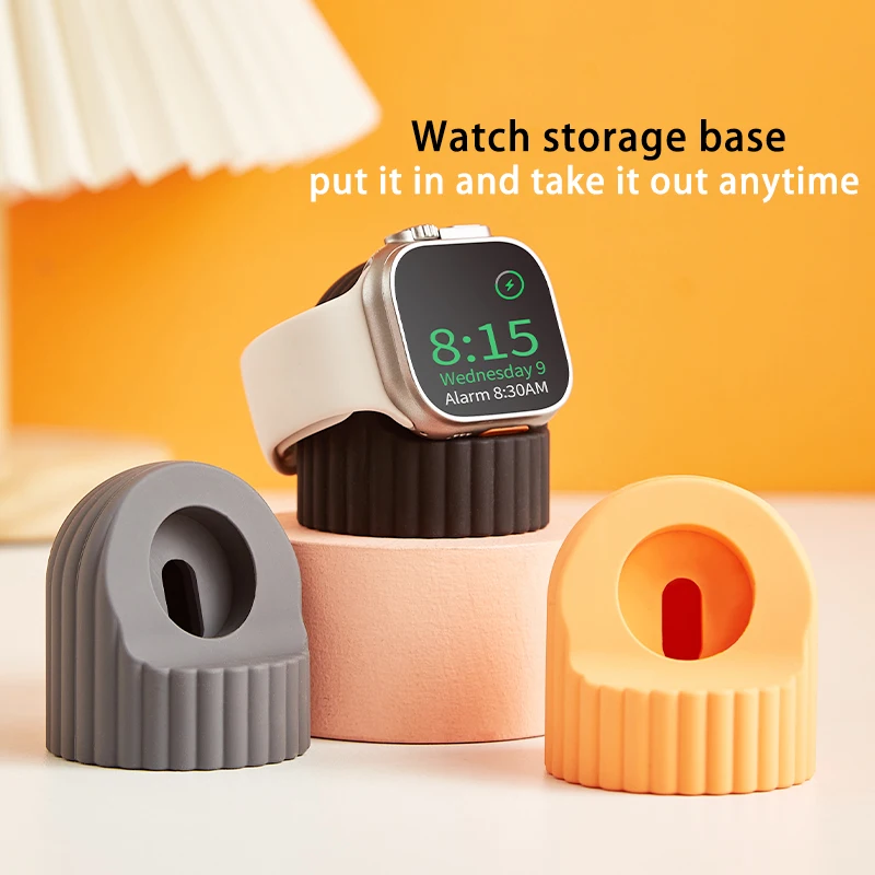 For Apple Watch Charger Stand Desktop Holder Charging Base For iWatch Ultra SE 8 7 6 5 4 3 2 1 Silicone Dock Watch Accessories