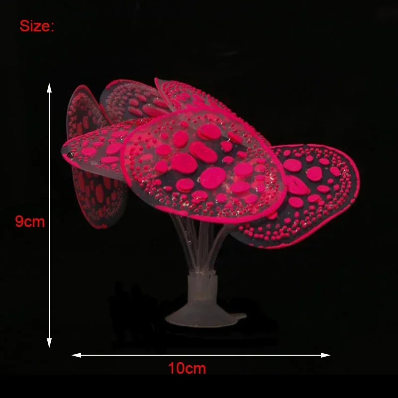 Fluorescent Silicone Artificial Fish Tank Aquarium Coral Plant Ornament Pets Underwater Decors with Strong Suction Cup