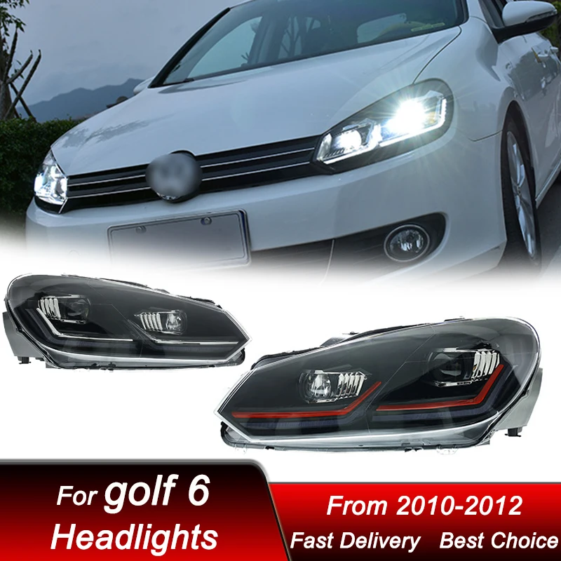 

Автомобильные фары для Volkswagen VW golf 6 MK6 2010-2012 to golf 7, автомобильная фара в сборе, комплект аксессуаров для объектива проектора