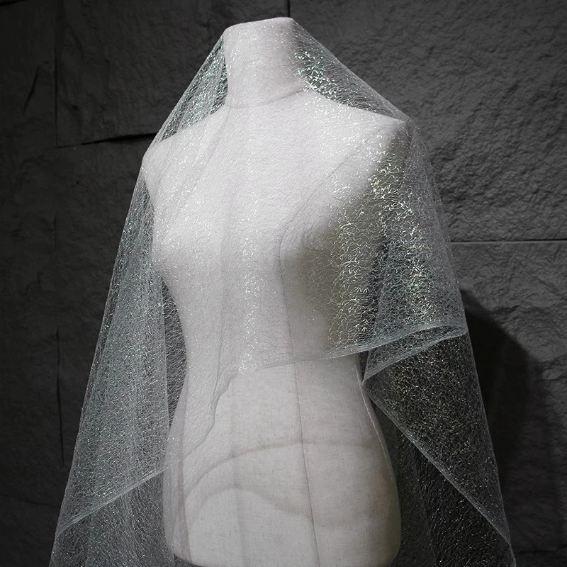 Gradient Iridescent Lace Gauze Tulle for Windows Fabric Handmade Home Sewing Texture Wedding Decoration Backdrop Crafts Material
