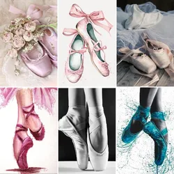 Diy Diamond Painting 5d New Collection,Dance Shoes Full Diamond Mosaic, Ballet Dancing Cross Stitch Kit Embroidery,Bedroom Decor
