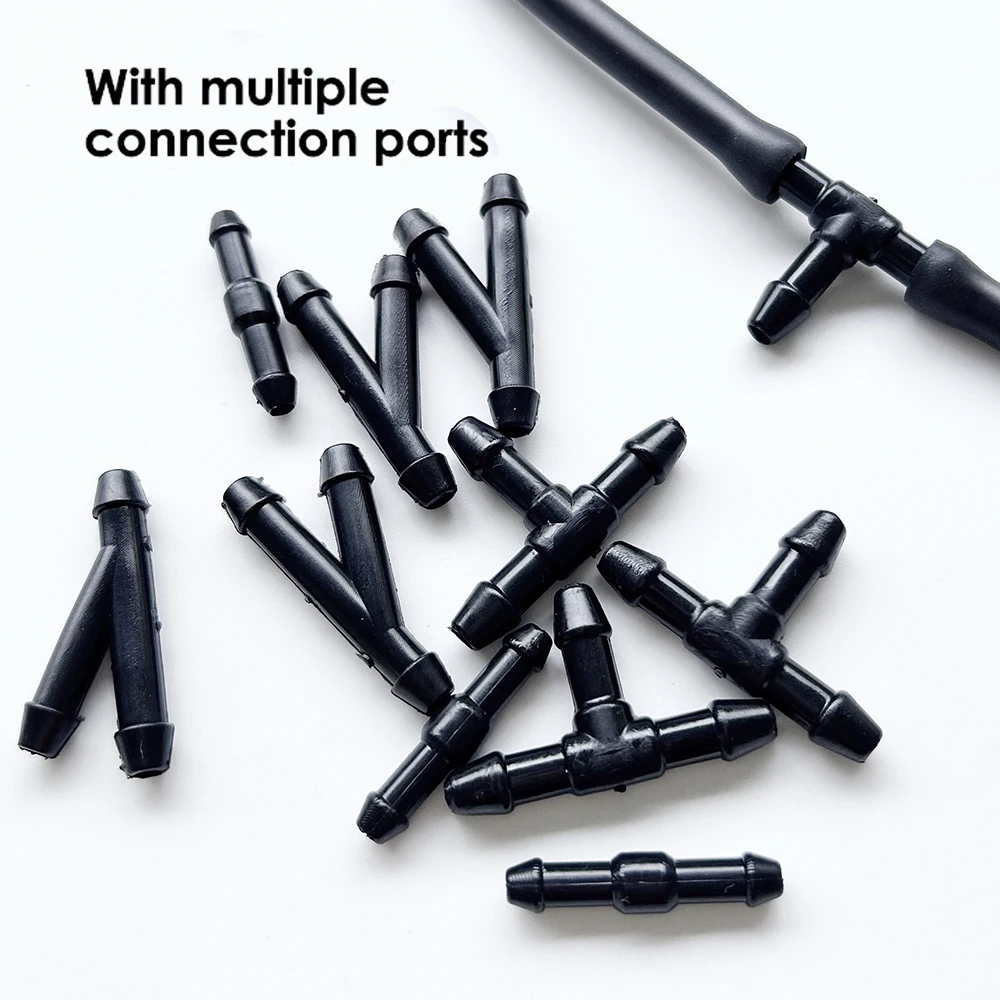 Car Windshield Washer Hose With Connector Kit T-Piece Tube Pipe Splitter Connector Universal Nozzle Hose Tube Connector