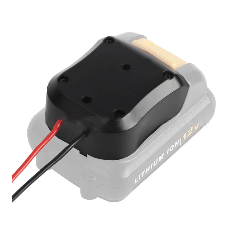 Connettore di alimentazione Dock per montaggio a batteria 10.8V-12V con connettori per cavi 14Awg strumento adattatore per batteria Dewalt nero e giallo