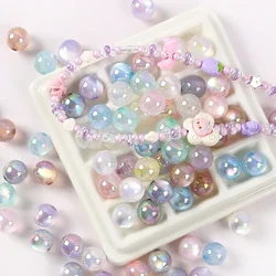 10mm 12mm 16mm UV Bright Round Glossy Cat Eye Acrylic Loose Beads For Jewelry Making DIY Bracelet Findings Accessories