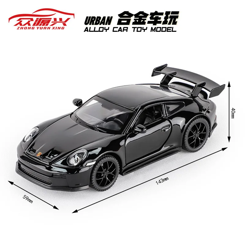 1: 32 Porsche 911GT3 รถสปอร์ตโมเดลรถของเล่นหล่อเสียงและแสงและของขวัญสะสม