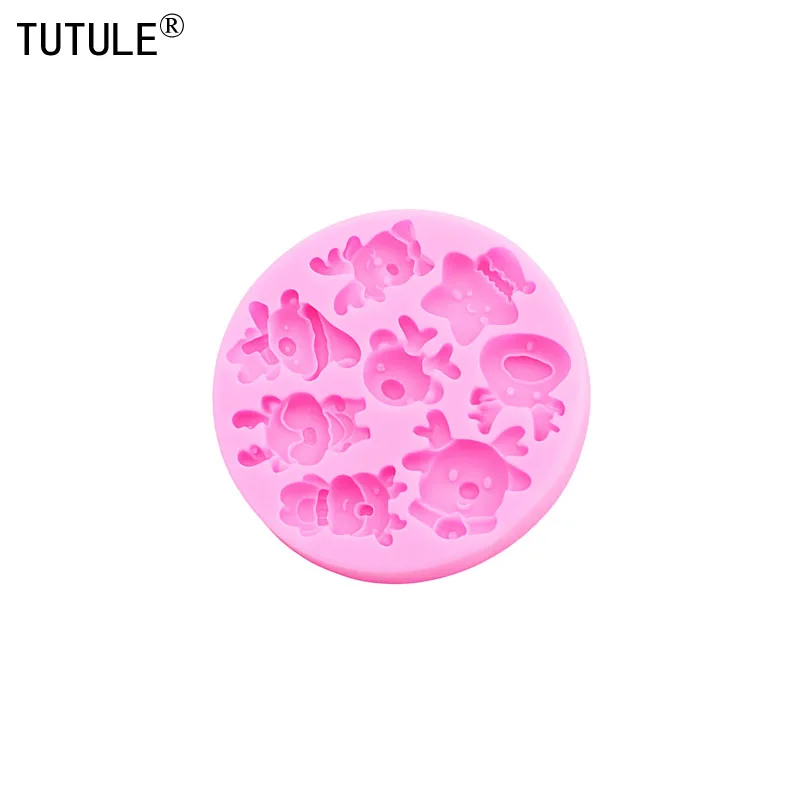 Christmas The bear Silicone Mold Christmas star Fondant Sugar Cupcake Craft Silicone Molds drop glue decorative epoxy resin Mold
